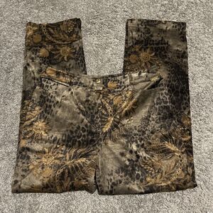 St John Floral Corduroy Jean Sz L